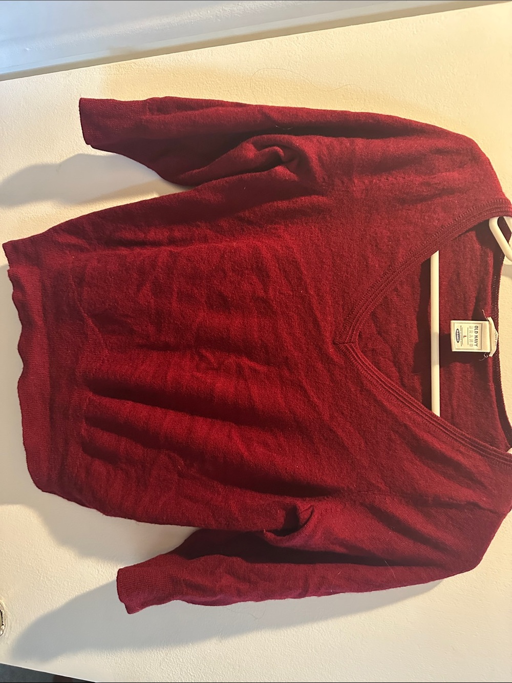 Juniors  V-Neck Sweater in Burgundy - old navy size large